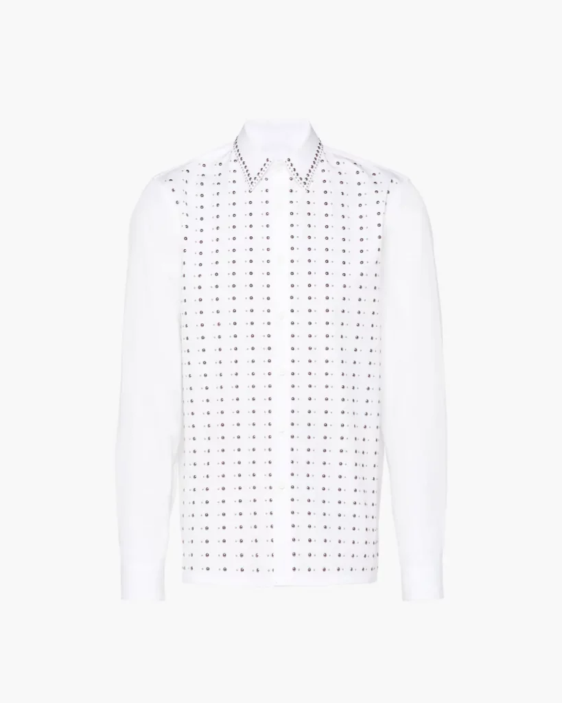 Prada's White Studded Cotton Shirt
