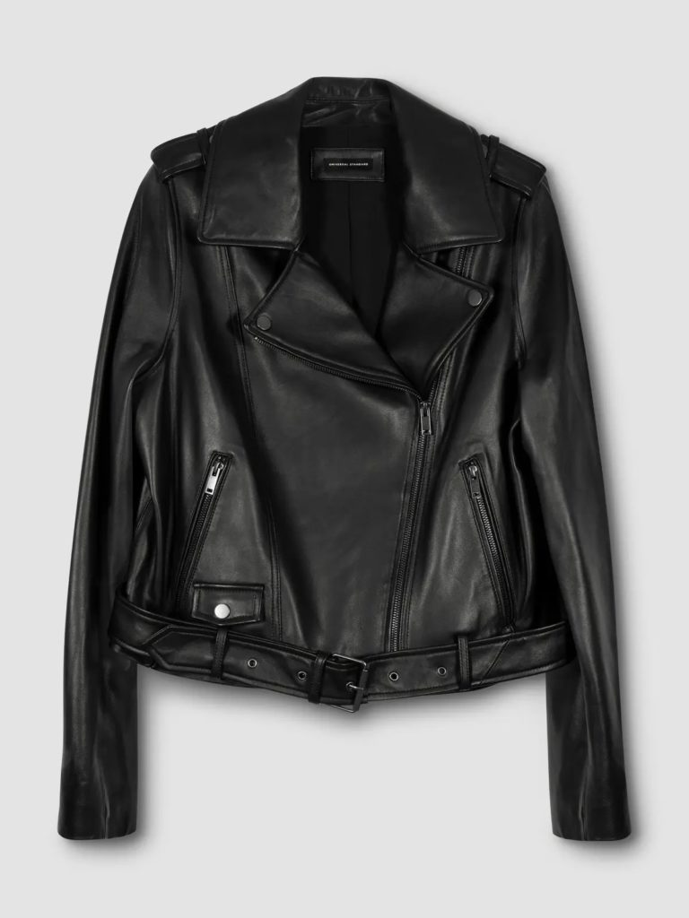 A black leather jacket.