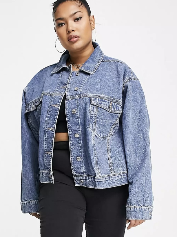 A blue denim jacket.