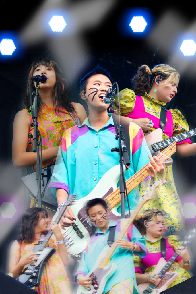 The Linda Lindas performing at the 2022 Pitchfork Music Festival.