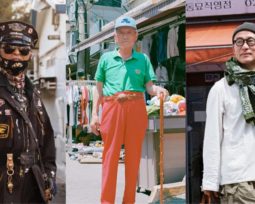 A three-picture collage of elderly Korean men at the Dongmyo Flea Market, creating the Dongmyo ahjussi aesthetic.