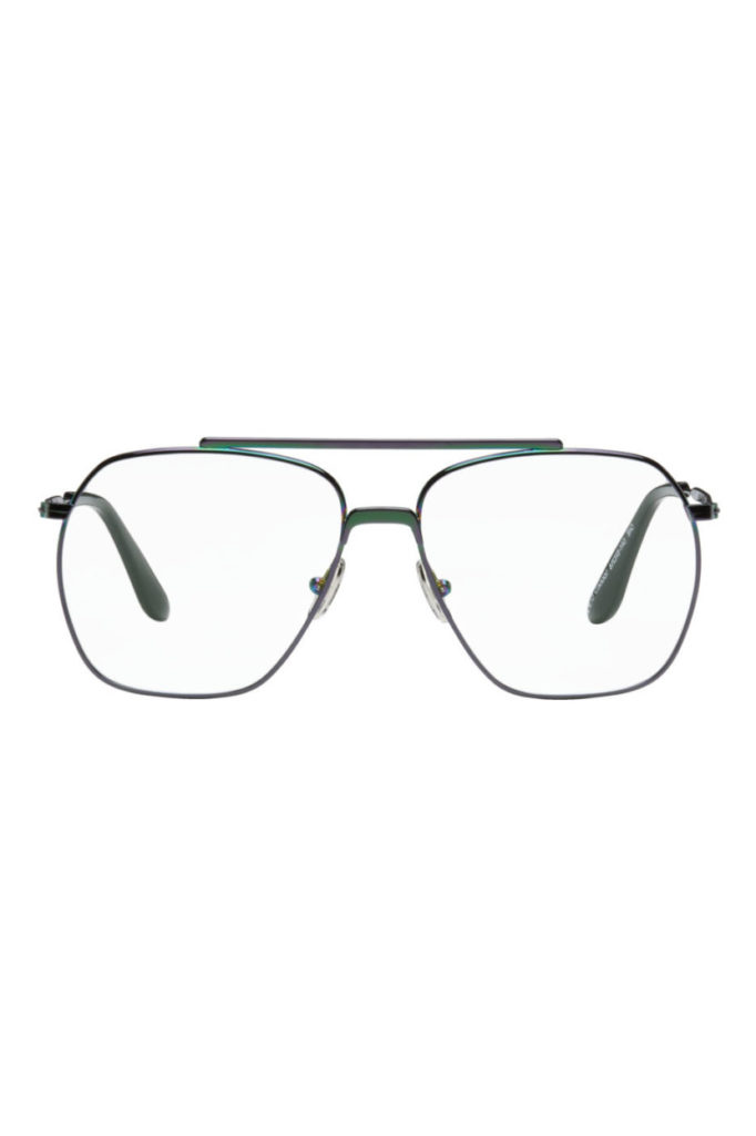 A pair of silver aviator style glasses to emulate the style of the Dongmyo ahjussi.