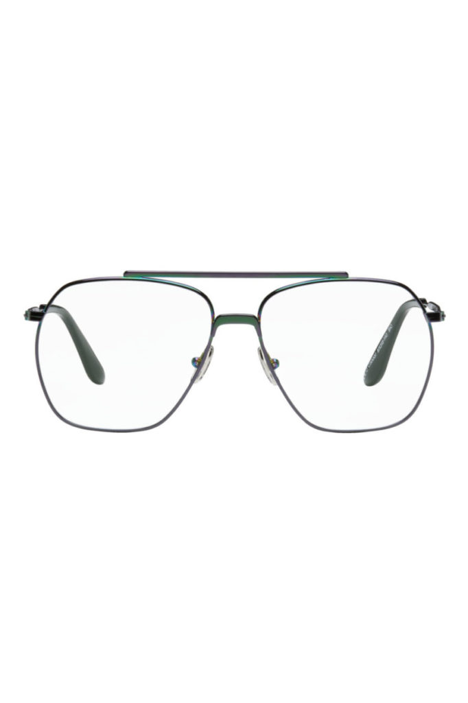 A pair of silver aviator style glasses to emulate the style of the Dongmyo ahjussi.