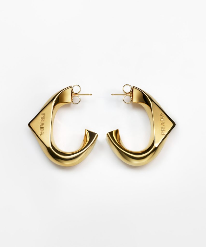 A pair of golden earrings.
