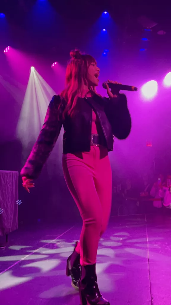 RIRI performing at the JUNNY concert in NYC on February 21, 2023.