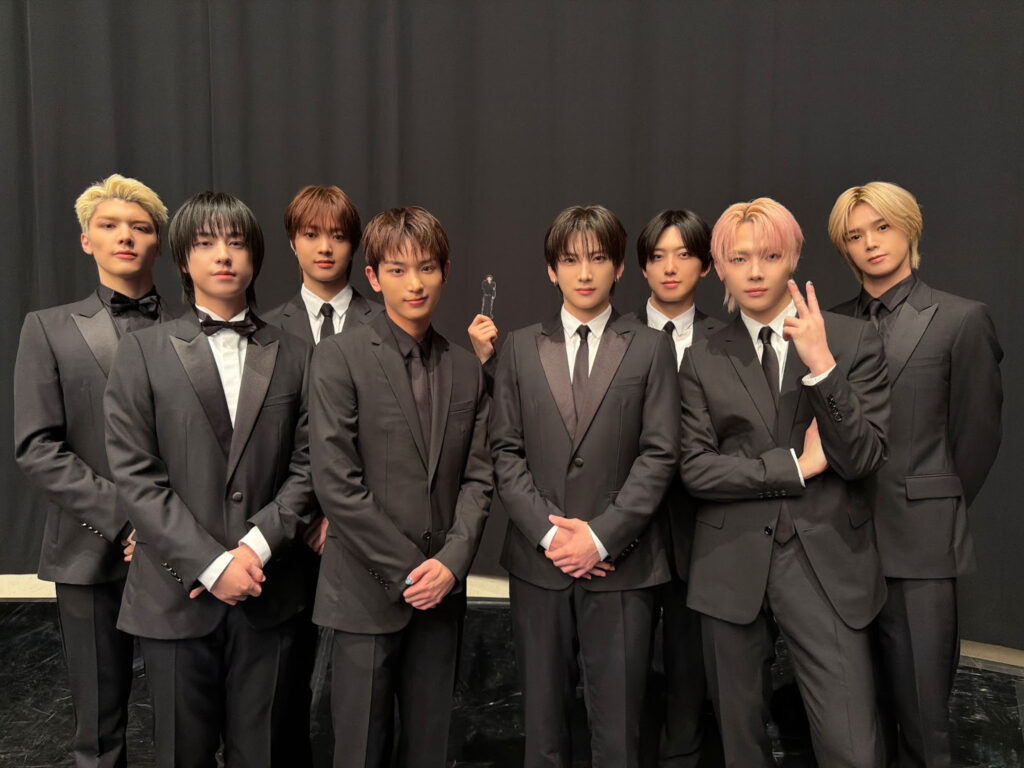 TOKYO, JAPAN - &TEAM poses at the NHK Kōhaku Uta Gassen press announcement conference