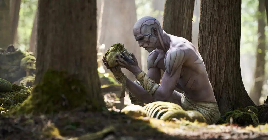 Jacob Elordi as the Creature in Frankenstein (2025).